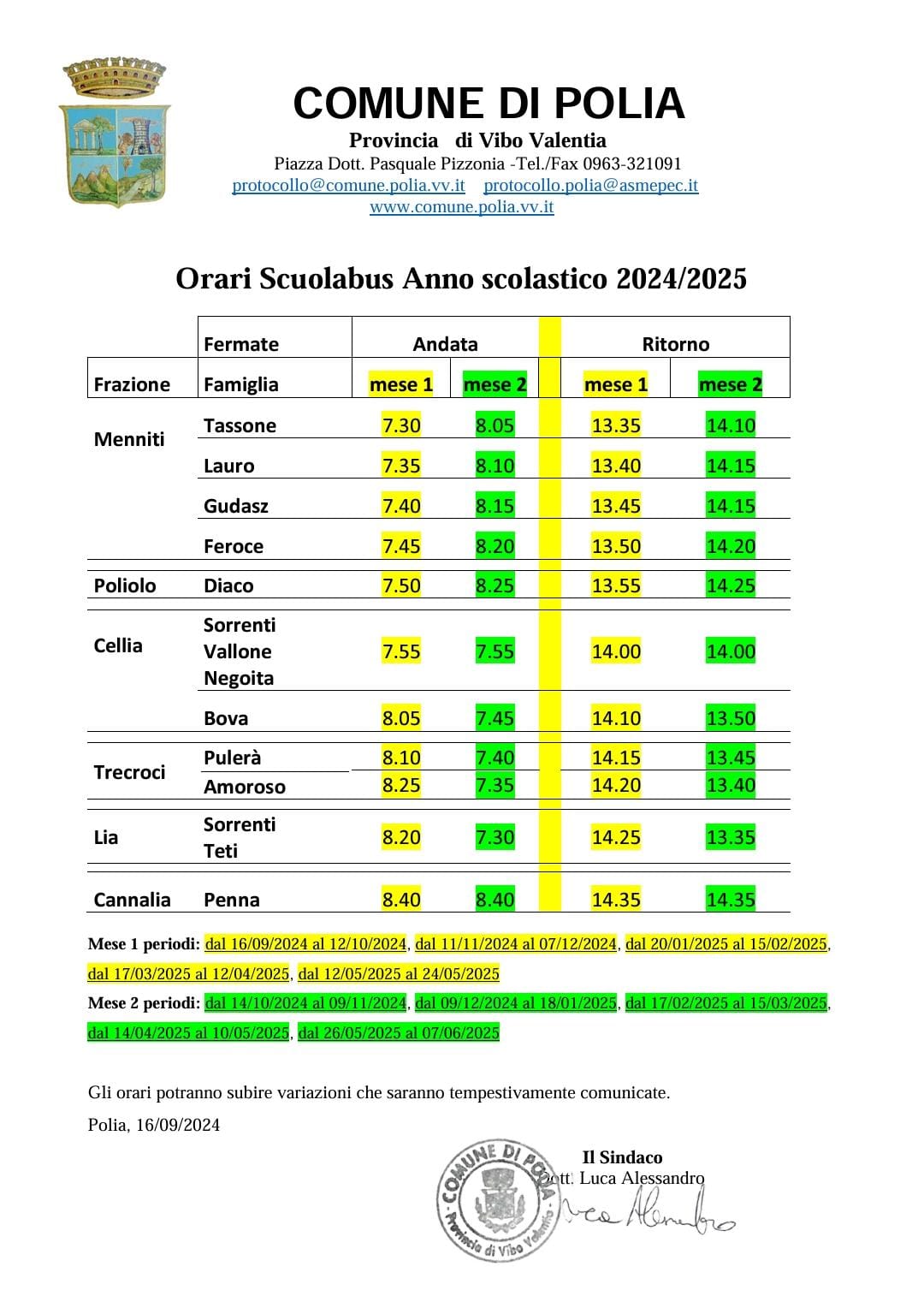 SERVIZIO SCUOLABUS